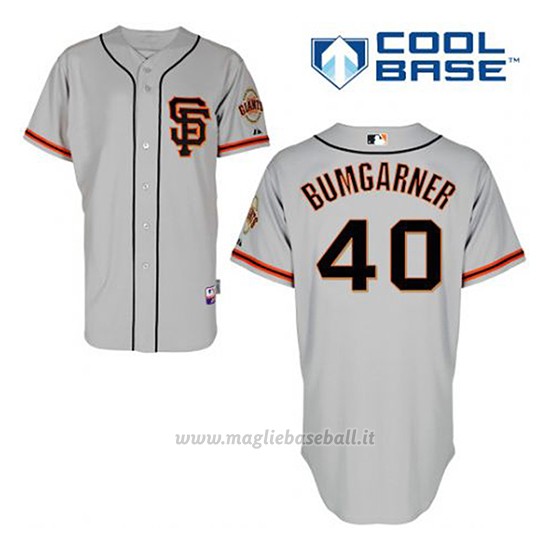 Maglia Baseball Uomo San Francisco Giants Madison Bumgarner 40 Grigio Alterner Cool Base